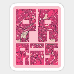 Paris, France - Blossom City Map Typography - Blossom Sticker